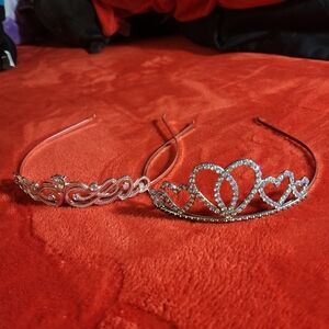 Claire’s Kids Metal & Rhinestone Tiaras - Silver & Rose Gold Set of 2 NWOT